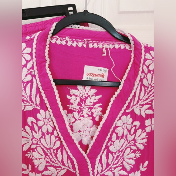 Pink Embroidered cord set - Picture 2 of 6